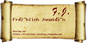 Fröhlich Jonatán névjegykártya